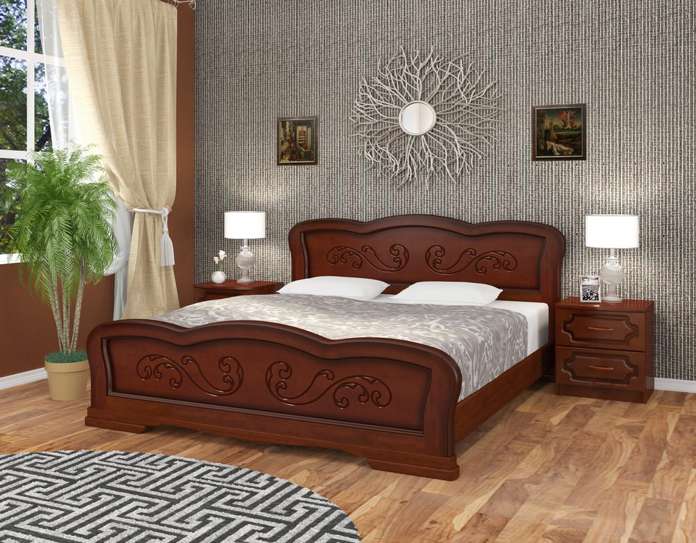 Кровать "Карина-8" Орех. Мебельный магазин Мебель Ленд. Санкт-Петербург