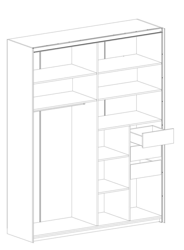 Навесной шкаф с раздвижными дверями